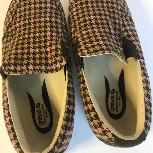 Gravis Womens Lowdown So Chocolate houndstooth slip-on shoes size 8.5 - Picture 3 of 8